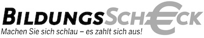 Logo Bildungscheck mit Slogan
